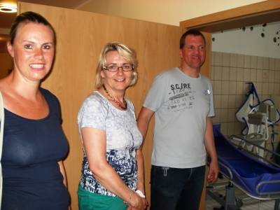 Besuch der Diakonie in Adelebsen - Vor dem Wellnessbad, welches noch verändert werden soll