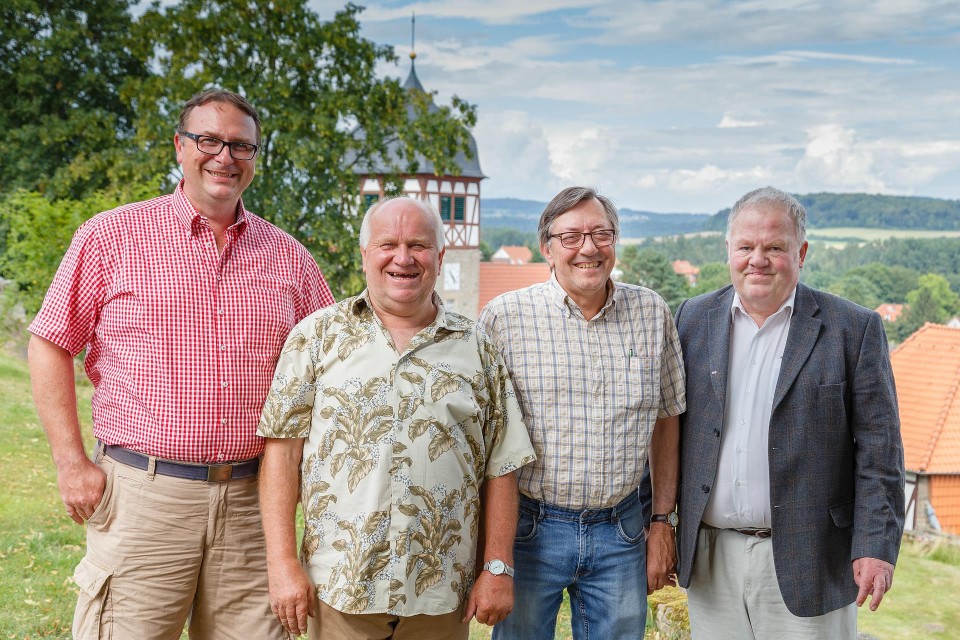  von links: Stefan Pluschke, Werner Lindemann, Frank Heeger, Walter Klober